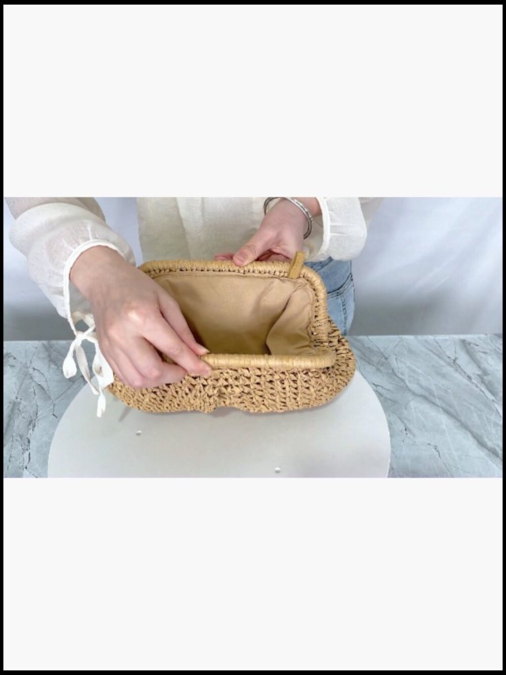 Straw Clutch Purses Crossbody Woven Boho Pouch Beach Evening Bags - Picture 7 of 7